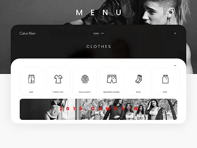 Calvin Klein Redesign Concept Project calvin klein clean clothing dress dribbble menu modern ui ux