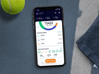 Fitness tracker app analytics app chart dashboard excercise fitness app gym health ios profile running app sport sport app statistics tracking app training typography ui ux workout