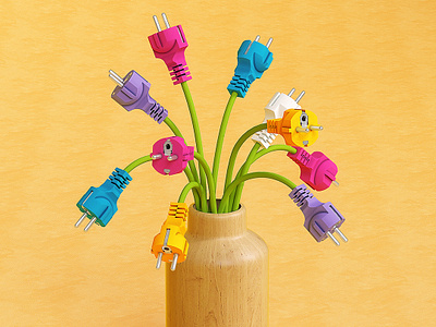 Flower power 3d abstract bouquet c4d cinema4d design flowers illustration octane octanerender plug render