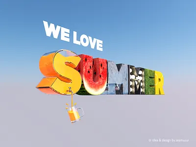 We Love Summer c4d graphic design summer