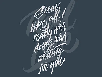 Real Love, The Beatles brush lettering calligraphy grey lettering procreate