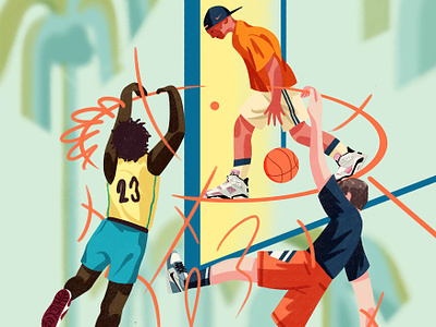 Basketball branding character digital folioart illustration sport xuetong wang