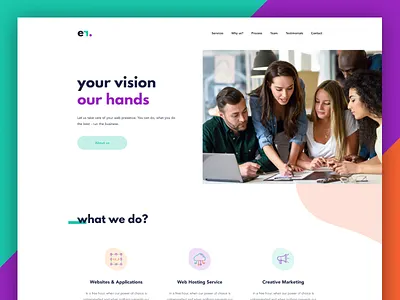 Company Landing Page branding colors company design figma green landing landingpage orange purple ui web