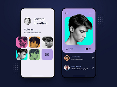 iOS Galleries App application comment galleries inspiration ios mobile purple ui ux