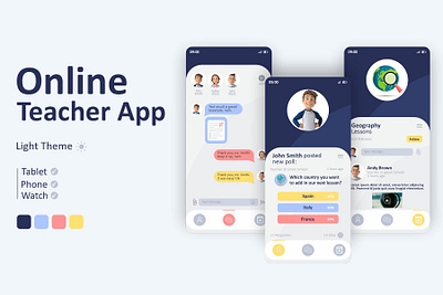 Online Teacher App Design | Learn From Anywhere app design graphic design ui ux vector