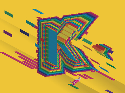 Flying Candy Alphabet / Letter K alphabet art candy design flying graphic design illustration kangaroo letter typography vector