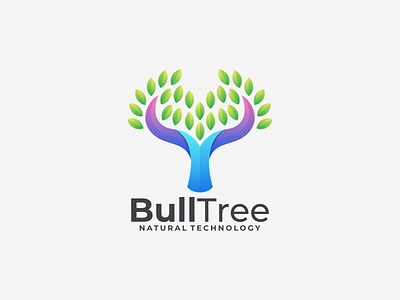 Bull Tree app branding bull tree logo design graphic design icon illustration leaf logo logo logo tree ui ux vector