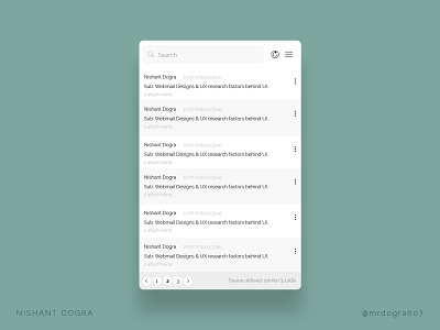 Received Mails Listing Dogras Webmail dograsweblog email email design email template list element listing ui element
