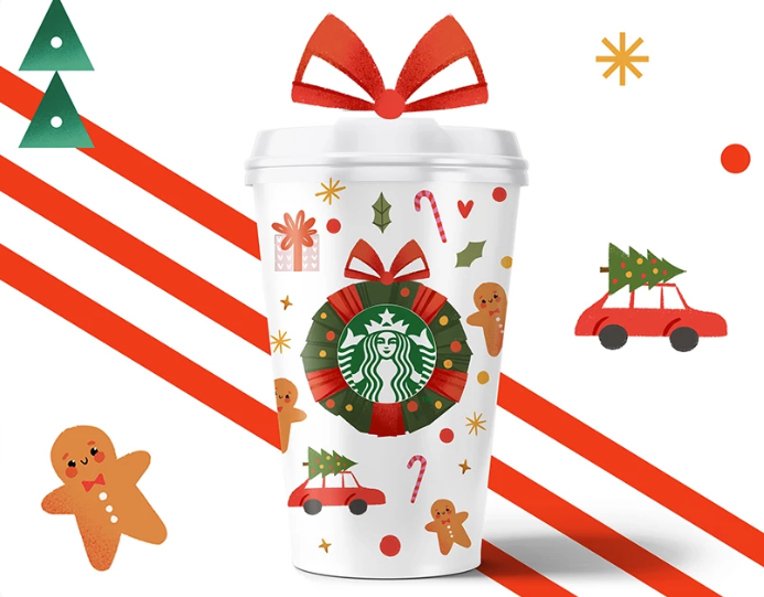 Starbucks Cups: Holiday Edition artwork branding drinkware graphic design illustration merchandise packaging print