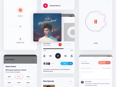 Podcast App app branding design gradient interaction music music app podcast podcast app product product design ui uiux ux