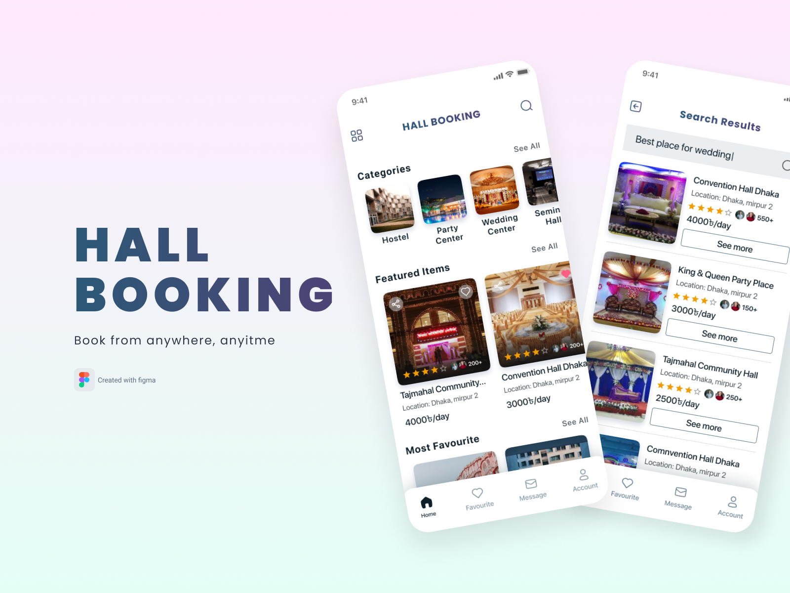 HALL BOOKING APP android app ui app app case study app ui app ui design app uiux booking app branding branding case study case study clean design full case study minimal app ui minimalist mobile app ui trendy ui ui case study uiux