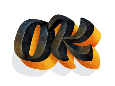 Ok 3d type apple pencil bevel custom lettering design grit hand lettering ipad pro letterforms lettering lettering art lettering design procreate procreate app shadow texture type type design typogaphy typophile