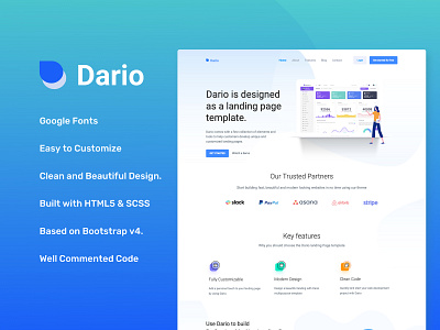 Dario Landing Page cleaning concept design icon illustration landing landing design landing page typography ui ux vector web design website