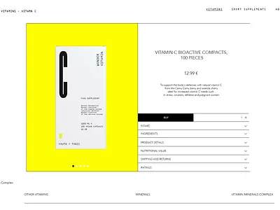 Youth + Tonic product page ui website