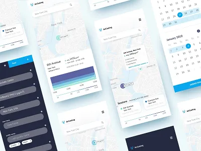 AirCasting - environmental data monitoring mobile views analysis app clean clean ui clean ui design data data visualization dataviz filtering filters ios iphonex map marker monitoring