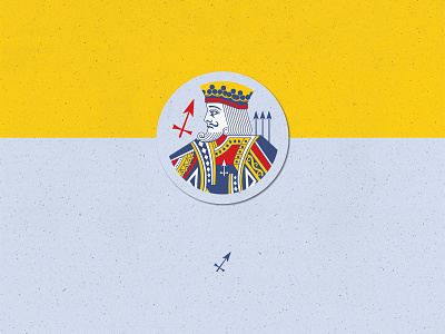 084 Badge | 100 Days of UI Design archer astronomy badge dailyui illustration king playcards sagittarius zodiac