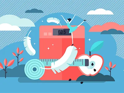 Weight Loss calories concept diet fitness flat health healthy healthy food illustration nutrition vector weight loss