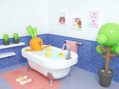 Summer Story_07 c4d carrot dusk summer swim