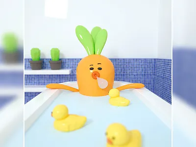 Summer Story_05 c4d carrot dusk summer swimmer