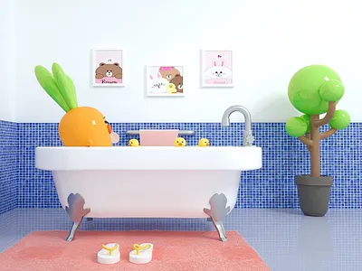 Summer Story_06 c4d carrot dusk summer swim