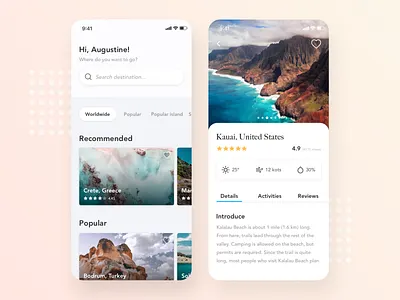 Travel Inspiration App adventure app apple card design event interface iphone iphonex mobile mobile app mobile design search sketch travel travel app trip ui ux web
