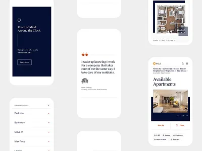 MAA Mobile Screens ali adams filter filters homepage maa mid america apartments mobile pdp qoute real estate realtor search ui