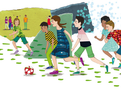 Soccer time children book illustration childrens book childrens illustration collage digital illustration illustration