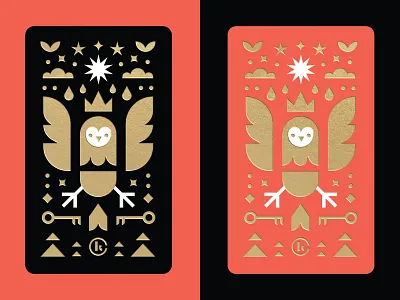Owl Business Card black brand branding business card flat foil geometric gold graphic design icon illustration illustrator logo logos mark owl owl logo red seal vector