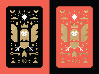 Owl Business Card black brand branding business card flat foil geometric gold graphic design icon illustration illustrator logo logos mark owl owl logo red seal vector
