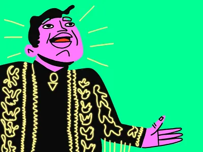 Juan Gabriel character illustration procreate