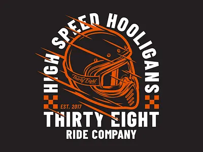 High Speed Hooligans helmet hooligans illustration ride speed t shirt graphics thirty eight