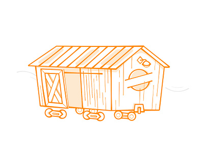 Boxcar affinitydesigner illustration orange simple train vector vector illustration