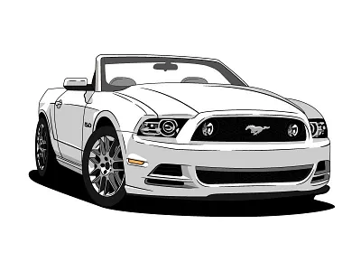 14gt car illustration car show mustang