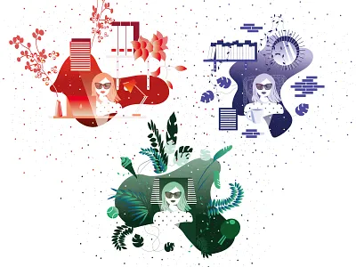 Femina magazine art direction femina graphic design illustration shapes summer