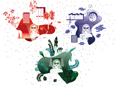 Femina magazine art direction femina graphic design illustration shapes summer