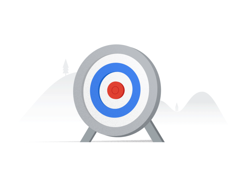 Bullseye!! ads animation archery arrow art bullseye design digital flat gif google gradients illustration learning loop repeated scene targeting textured