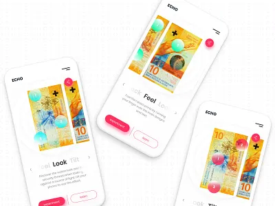 Echo website banknote interaction ui uidesign