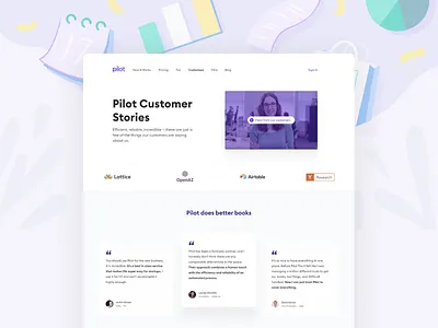Pilot Customer Stories customer landingpage marketing pilot quotes testimonials web