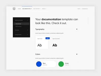 Guidebook - Documentation Layout bootstrap clean design guide design system docs documentation documentation template guide guidebook layout minimal template