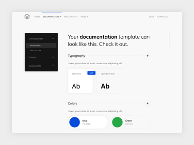 Guidebook - Documentation Layout bootstrap clean design guide design system docs documentation documentation template guide guidebook layout minimal template