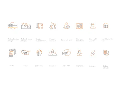 Icon Suite for BNSF Intermodal Guide branding design icon illustration vector