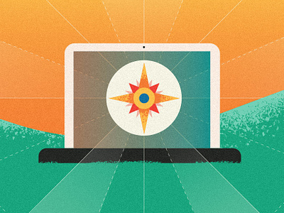 Your Social Compass art art direction design editorial flat graphic illustration illustrator laptop minimal tech technology texture vector