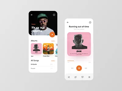 Music Player app design minimal typography ui ui ux design ux ux ui vector