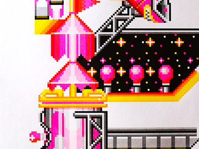 Pixelated 2 WIP 90s andy gregg art illustration pixel art print retro riso risograph risography studio super video game