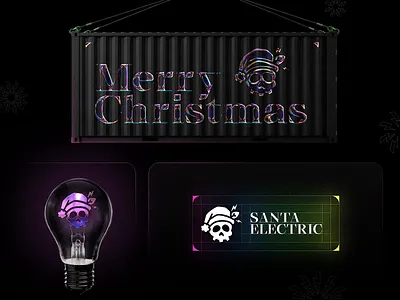 Santa Electric // Branding blacklead blacklead studio brand brandbook branding christmas decoration design electric identity logo santa ui work