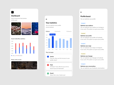 Marketing analysis in social media app apps application app concept app dashboard app design clean design design etheric ios mobile app sketch ui ui design ux