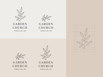 Garden Church Final Logo brand brand identity branding church logo logo design logos minimal modern monoline nature olive branch organic plant typography vector