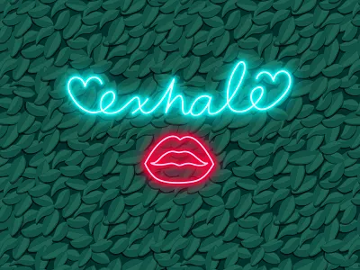 Exhale illustration illustrator neon neon lights neon sign