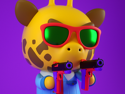 Jirafa Balvin 3d 3d modeling characterdesign cinema 4d illustration octane render
