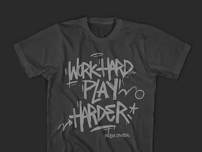 Work Hard Play Hard Tee agency branding graphic hand drawn hand lettering lettering tee shirt type